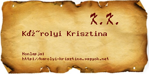 Károlyi Krisztina névjegykártya